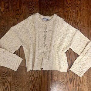 Ragged Priest Dimension Knit Cardigan Cream/Off White Sweater